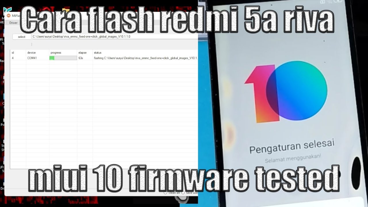 Cara flash redmi 5a riva miui 10 firmware tested