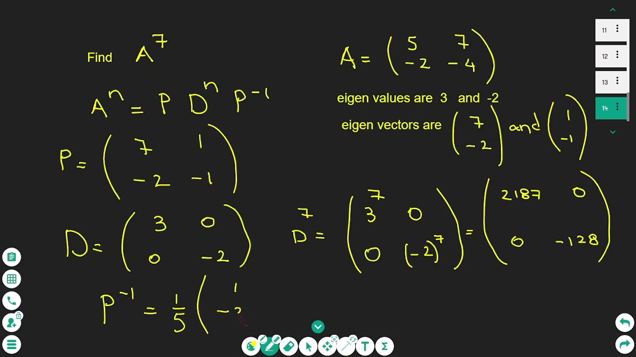 Finding a matrix to a power of N   in 10 minutes University Maths