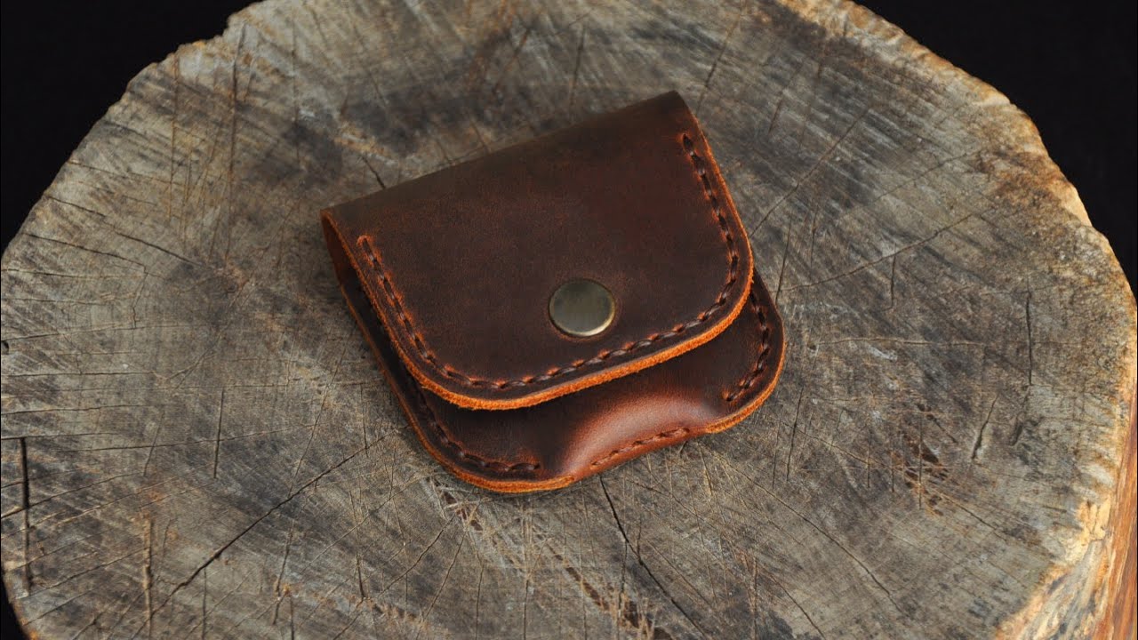 DIY Coin Pouch - Simple Leather Coin Pouch PDF Pattern - ASMR