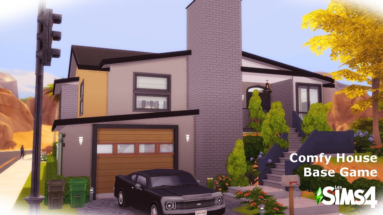 COMFY HOUSE BASE GAME ONLY- Stop Motion Speed Build (NO CC) + machinima - The Sims 4