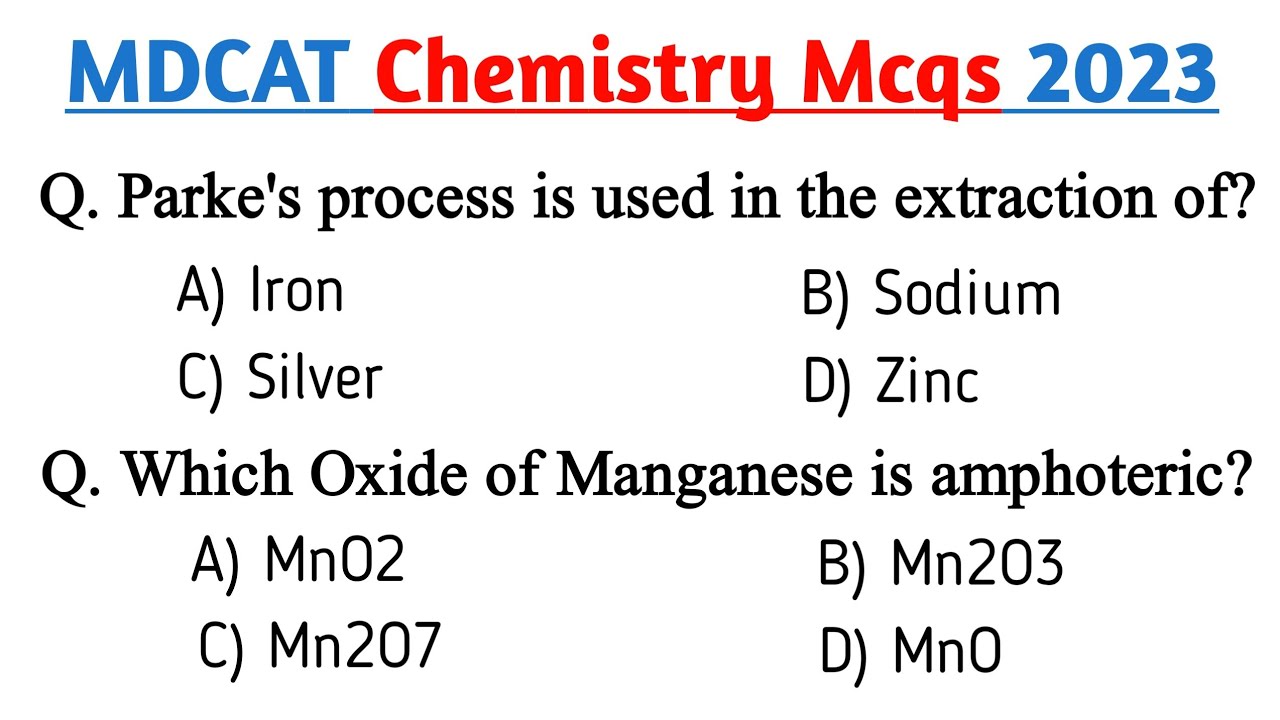 MDCAT Chemistry mcqs 2023 | MDCAT mcqs | MDCAT preparation 2023