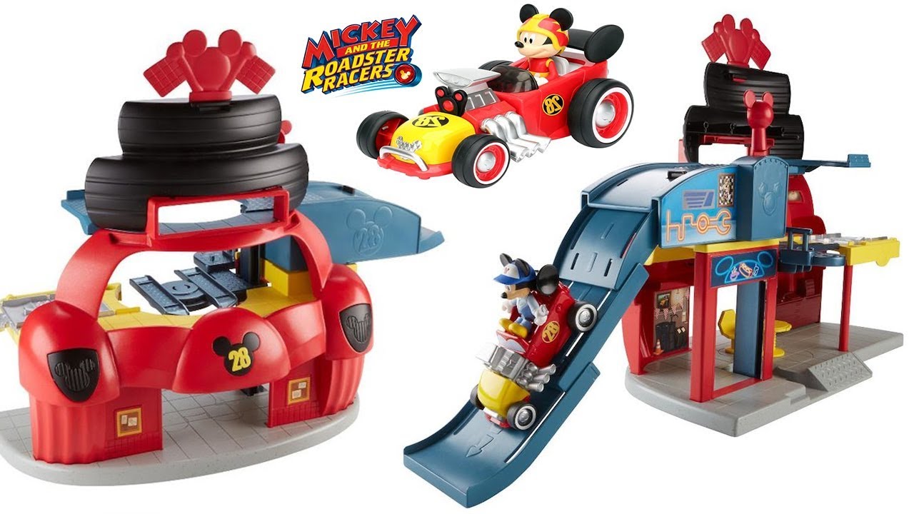 MICKEY MOUSE ROADSTER RACERS GARAGE SENT BY MATTEL, MICKEY AND THE ROADSTER RACERS BUILD A HOT ROD