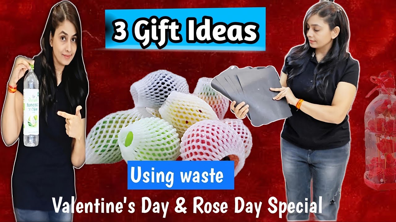 3 Gift Ideas for Valentine's Day & Rose Day 😍 | DIY Gift 🎁 💕| DIY Bouquet for Rose Day using waste 💐