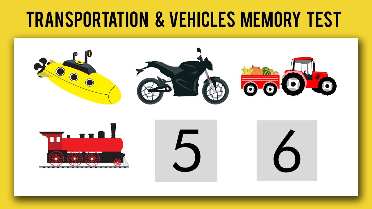 Transportation & Vehicles Memory Test - Memory Games Kids Memory Test Pictures Puzzles Brain Teasers