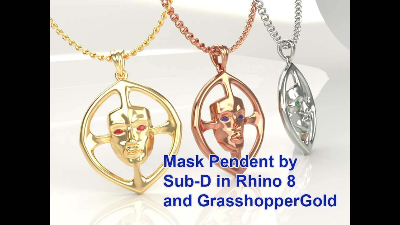 Mask Pendent by Sub-D in Rhino 8 / Part 1