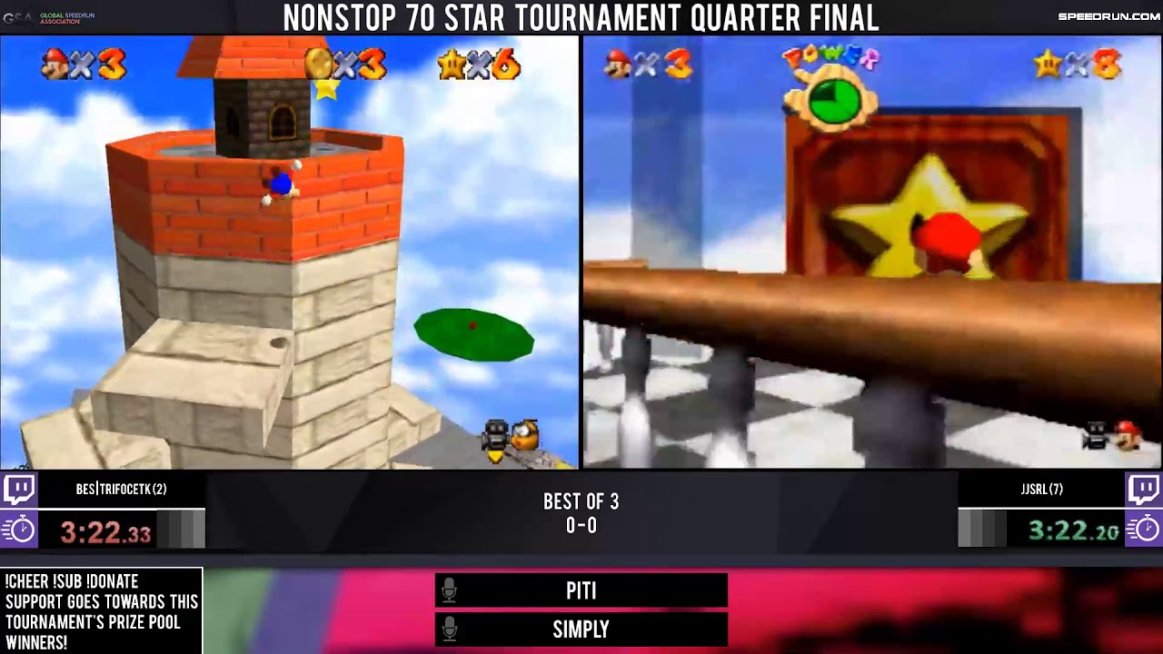 BES TriforceTK vs JJsrl | Quarter-Finals | GSA Nonstop 70 Star Tournament 2018 | Super Mario 64