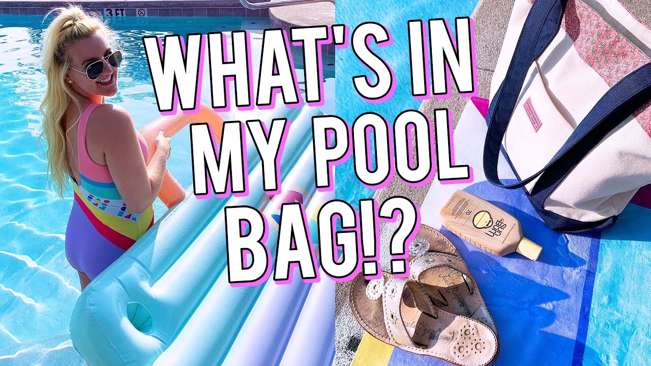 WHAT'S IN MY POOL BAG!? SUMMER & POOL ESSENTIALS || Kellyprepster