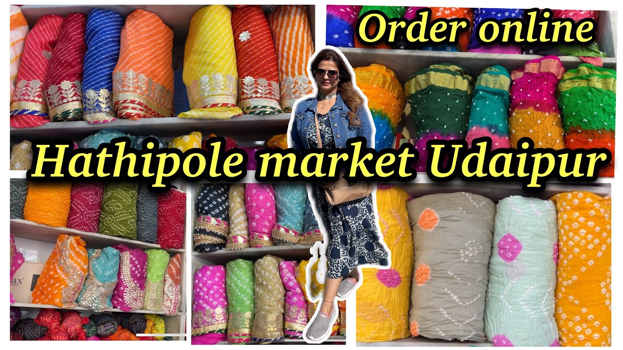 Hathipole Market Udaipur | Rajasthani Bandhej Hand block printed Saree Dupatta Suit | ShwetaDhiraj