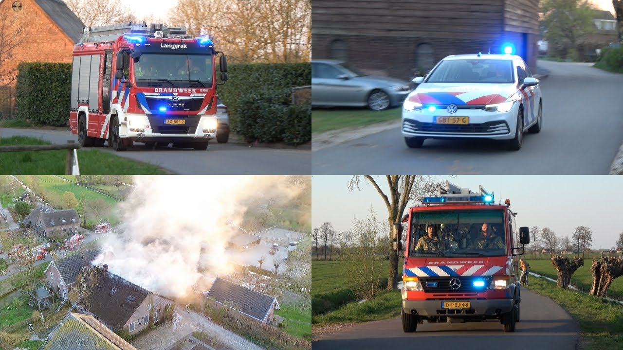 Grote brand in woning met rietenkap in Meerkerk