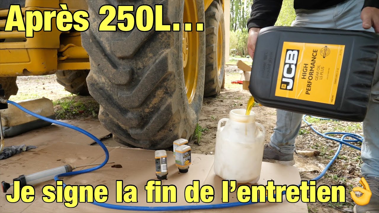 On s'attaque aux ponts et aux réducteurs du Tractopelle😅seulement 20L par pont😂😱