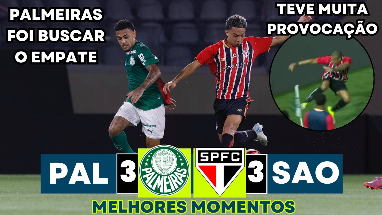 Palmeiras 3x3 São Paulo - Melhores Momentos (Completo) Brasileirão Sub20
