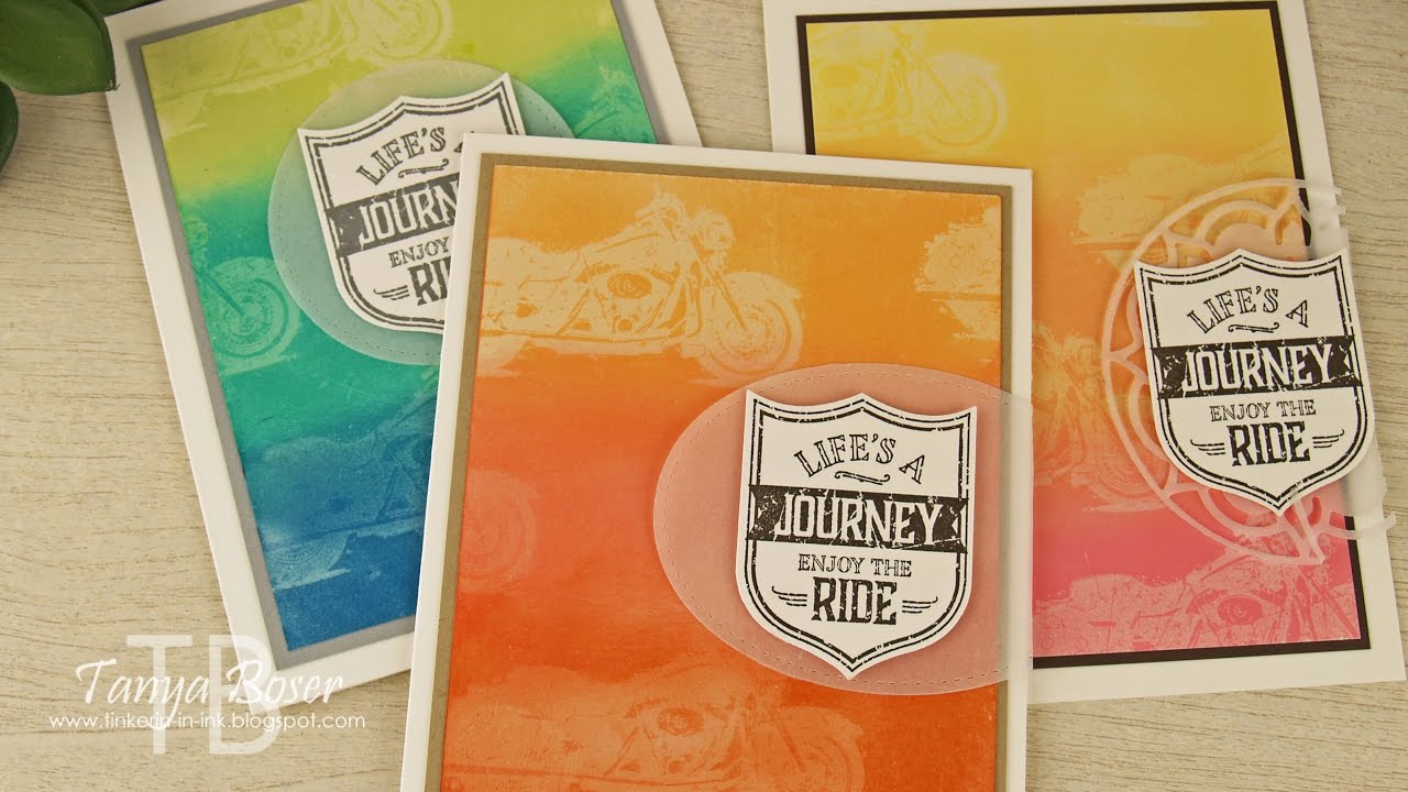 Ghosting Technique on Glossy Cardstock with One Wild Ride