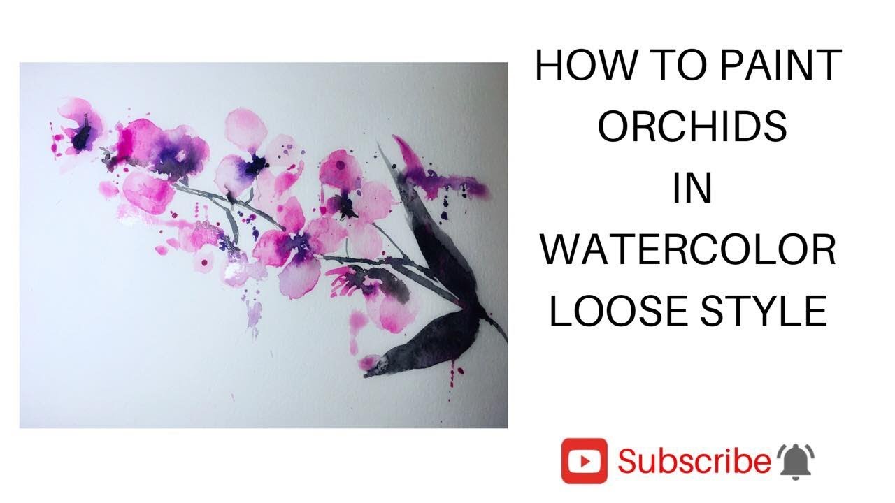 HOW TO PAINT ORCHIDS IN LOOSE STYLE | TIMELAPSE