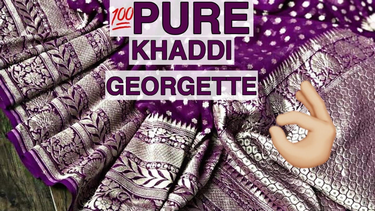 [💯%PURE KHADDI GEORGETTE SAREE COLLECTION ] G S HANDLOOM