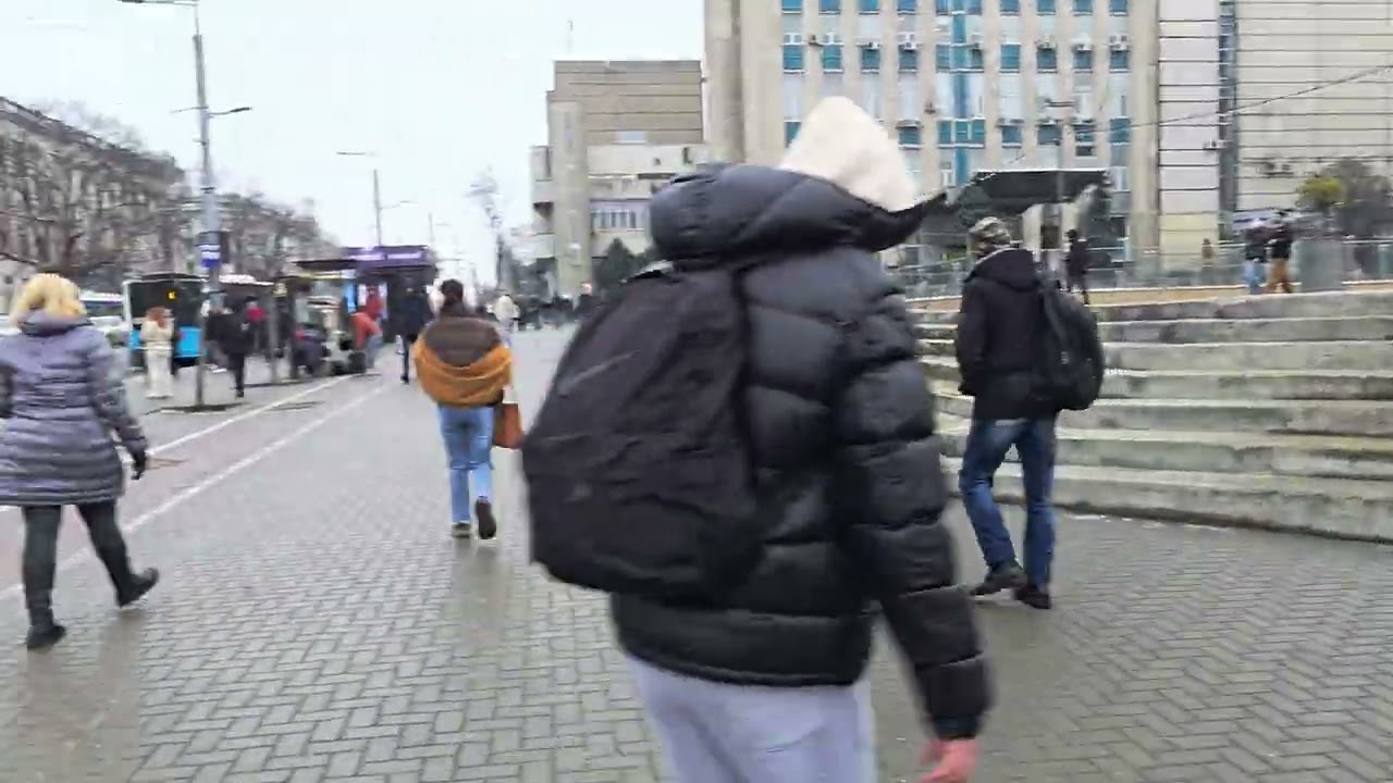 В пасмурный зимний день. Бульвар Штефан чел Маре ши Сфынт.23 января 2026