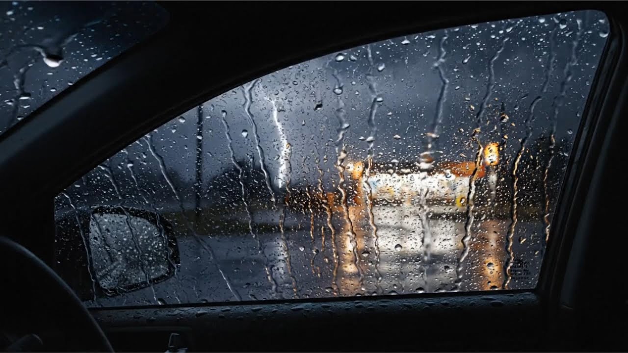 Listening to Heavy Rain from a Quiet Car  White Noise for Insomnia Relief