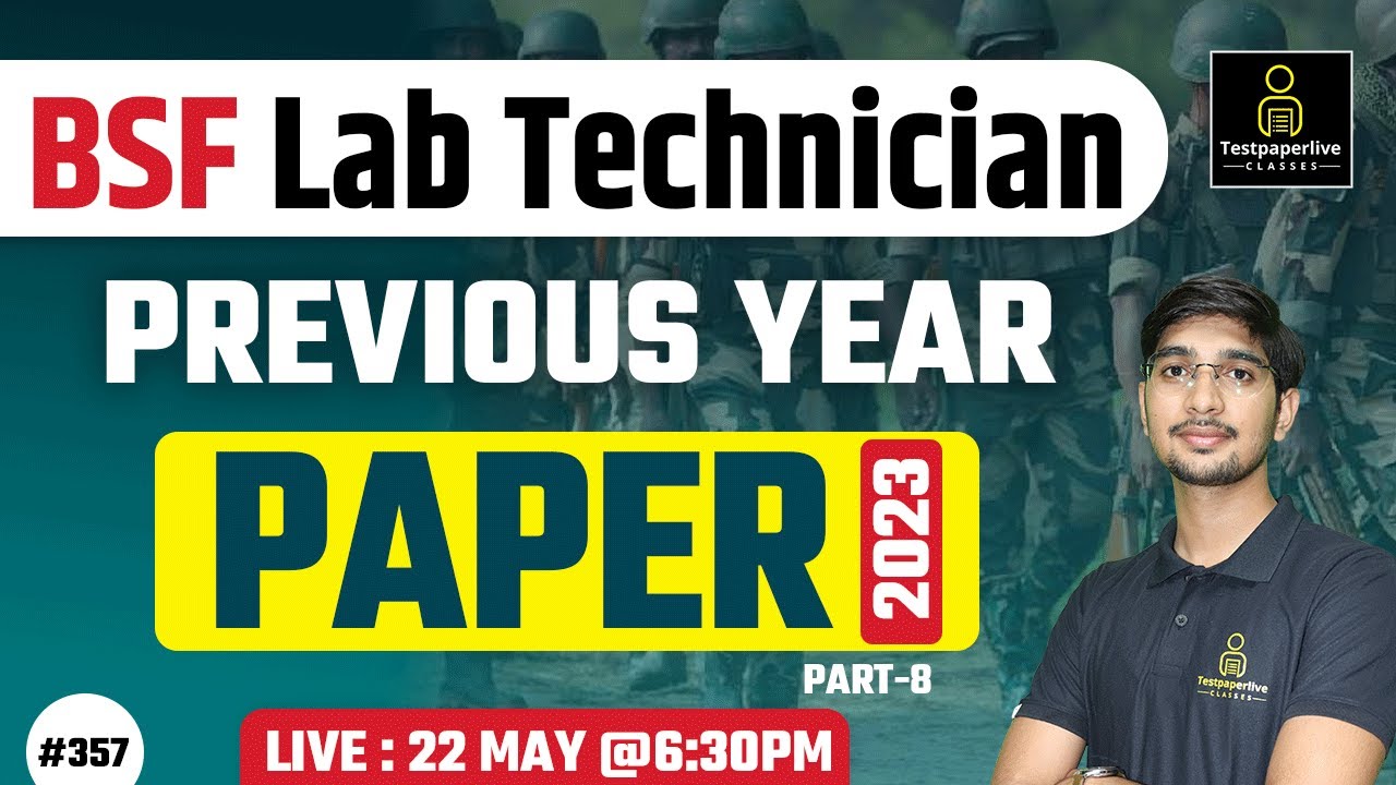 BSF Lab Technician Previous Question Paper solution #10 | Lab Technician Vacancy update
