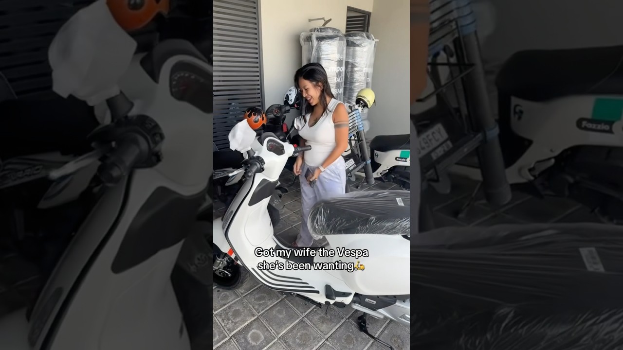 VESPA UNTUK ISTRIKU 🤍🛵 #surprisegift #couple #marriage #vespa