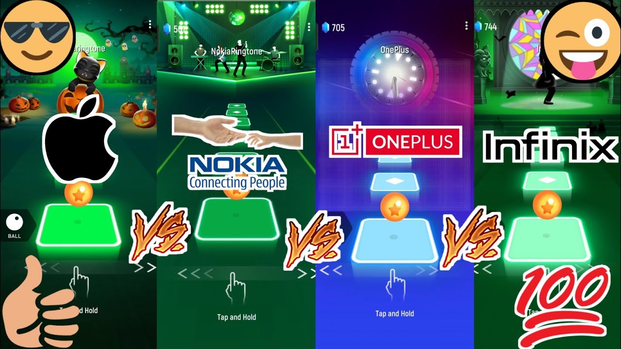 Tiles hop - I phone vs Nokia vs OnePlus vs Infinix #iphone #samsung #games #youtube #gaming