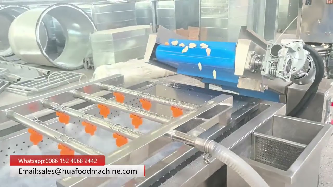 Industrial Garlic Clove Peeling Production Line Video Test In Factory