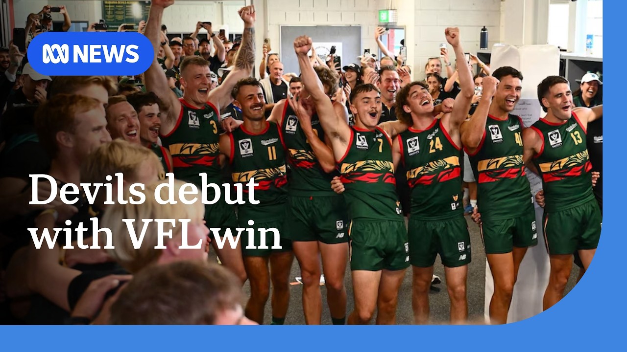Tassie Devils win on debut but don't know club song | ABC News