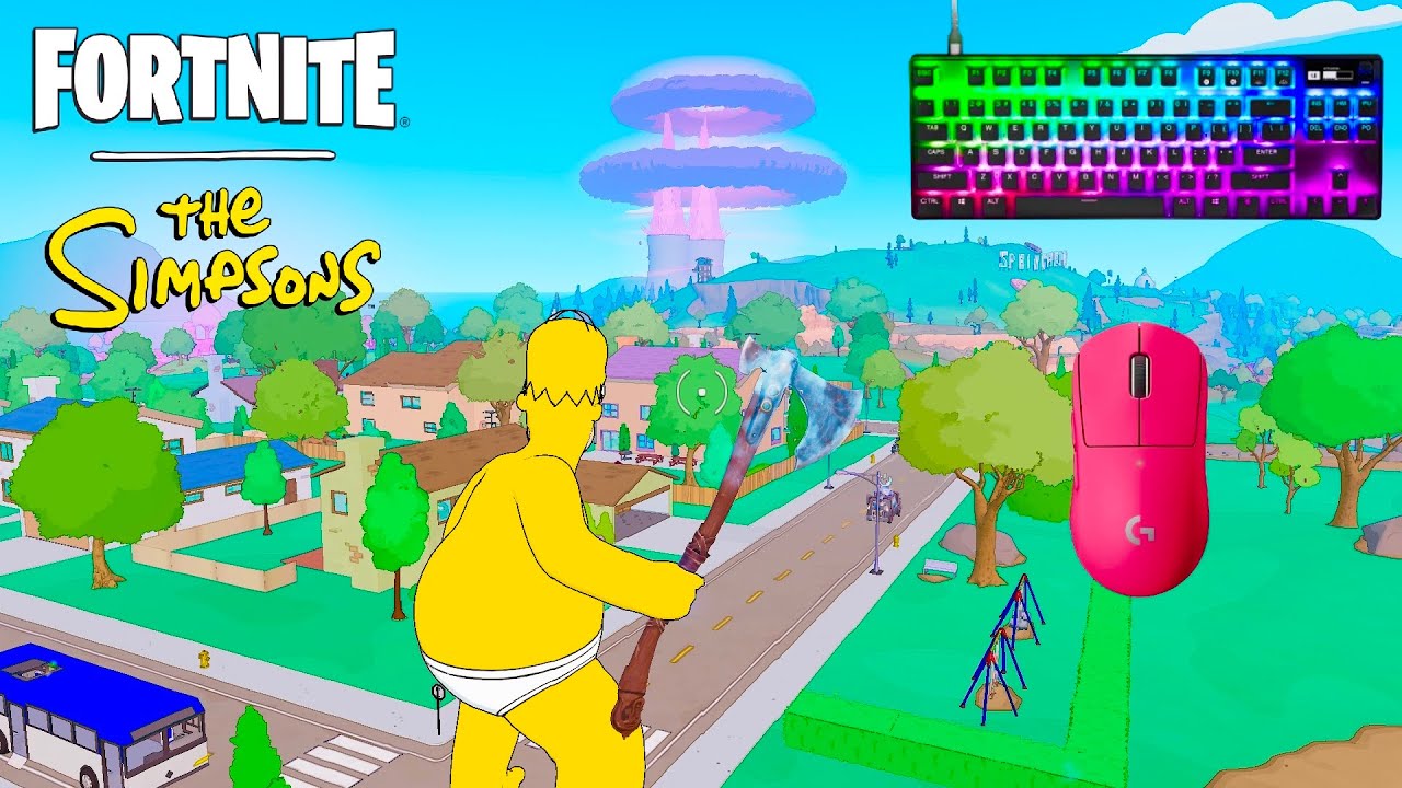 *NEW* SIMPSONS BATTLE ROYALE 🏆SteelSeries Apex Pro TKL ASMR😴Satisfying Keyboard Fortnite 360 FPS 4K