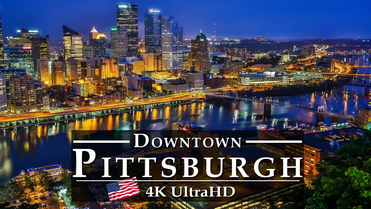 Pittsburgh 4K UHD 🇺🇸 by Drone | Stunning Pennsylvania Night 4K - Pittsburgh Vlog