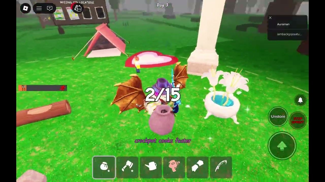 Playing 99nights in the forest.