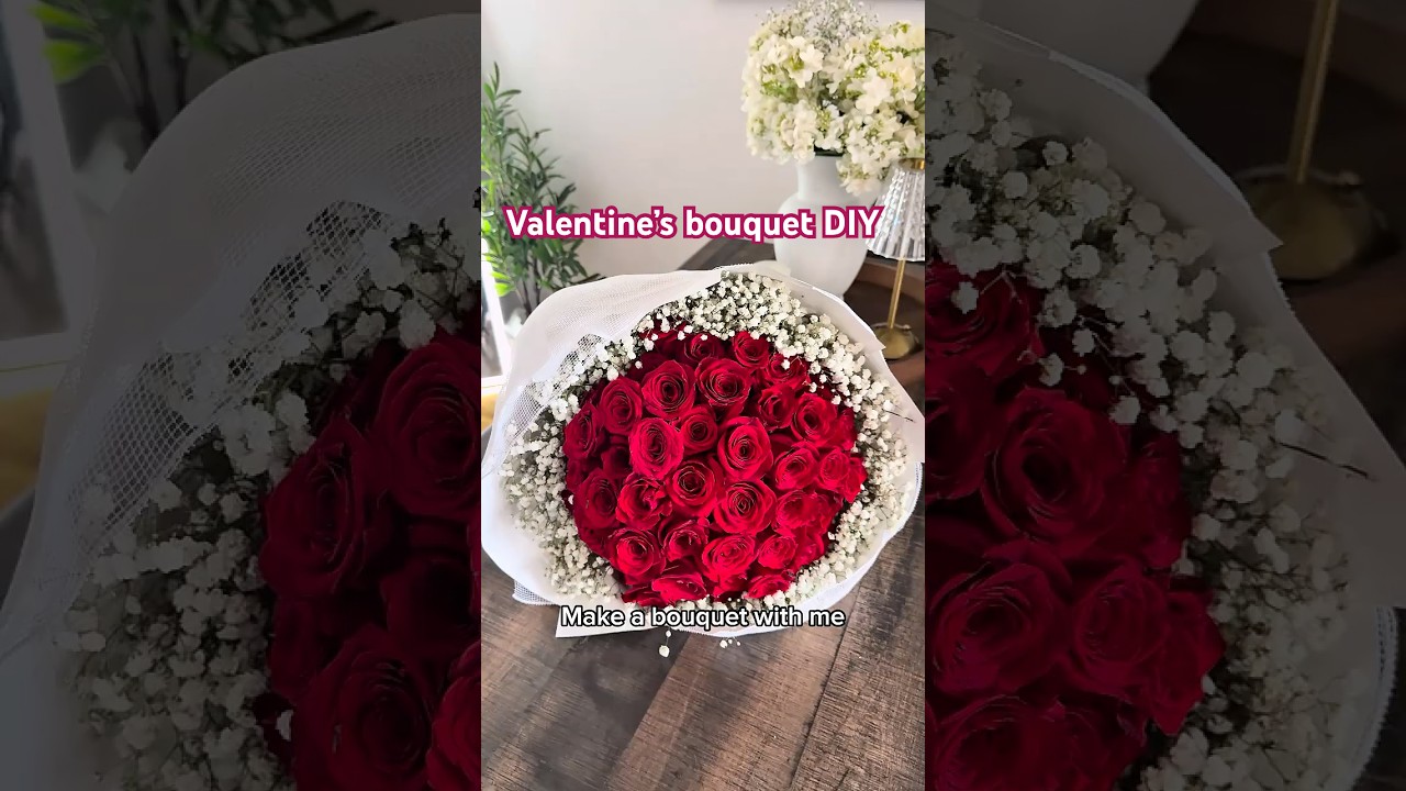 The easiest 50 roses bouquet you&rsquo;ll ever arrange ❤️ #bloomingbouquet #valentinesday