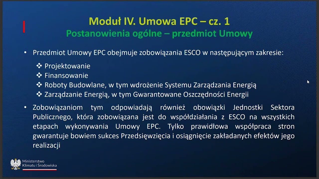 Moduł IV Umowa EPC część 1