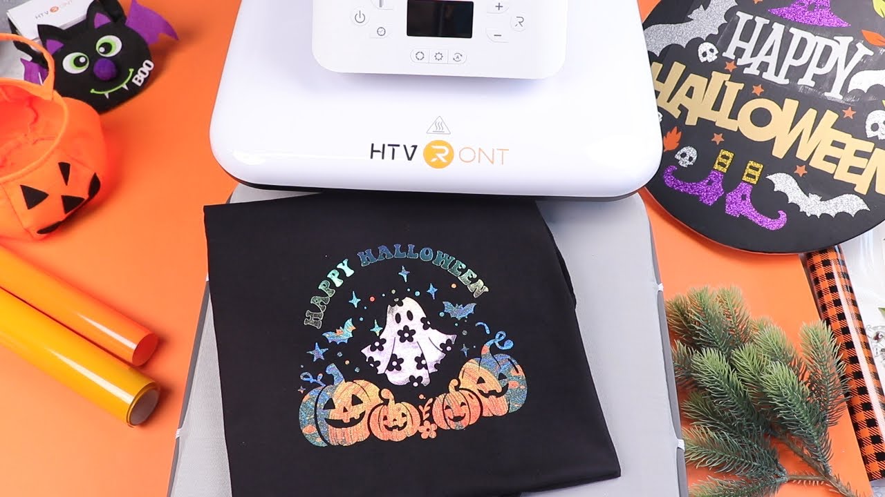 Sublimate a Halloween shirts With HTVRONT Automatic Heat Press!✨🎃