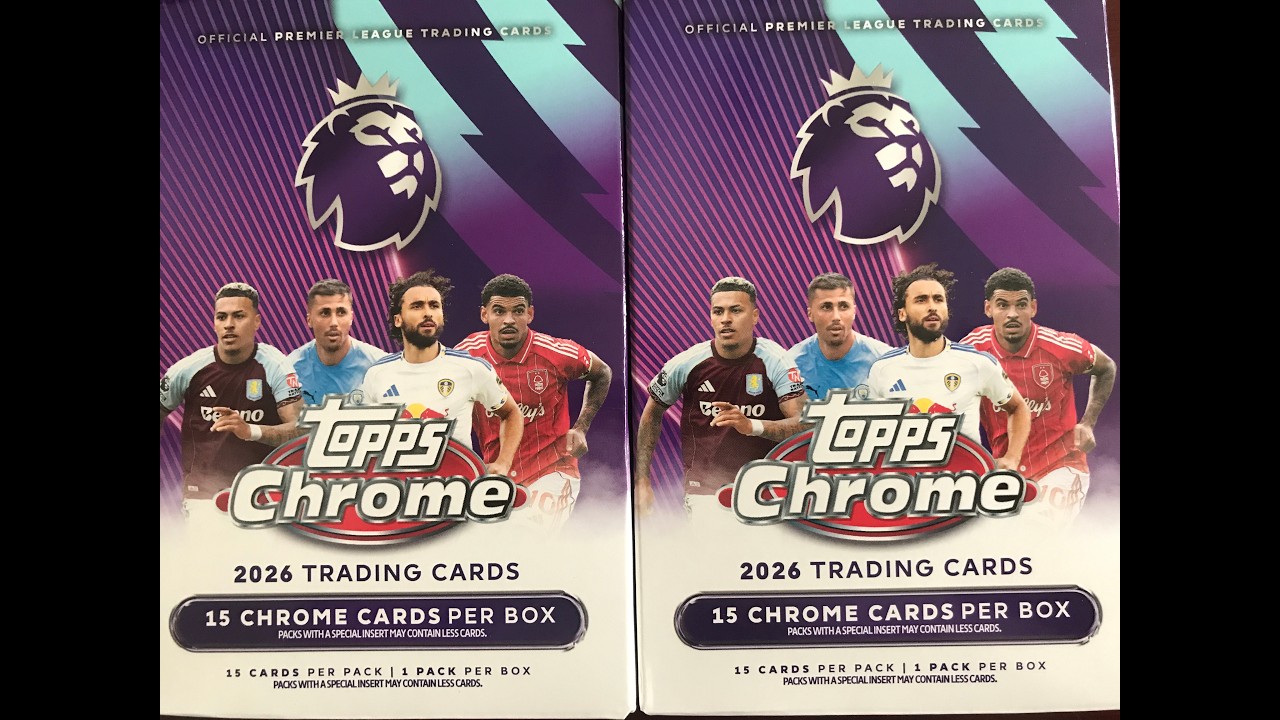 Topps Chrome Premier league 2026 - opening new hangar boxes - Looking for low numbered cards