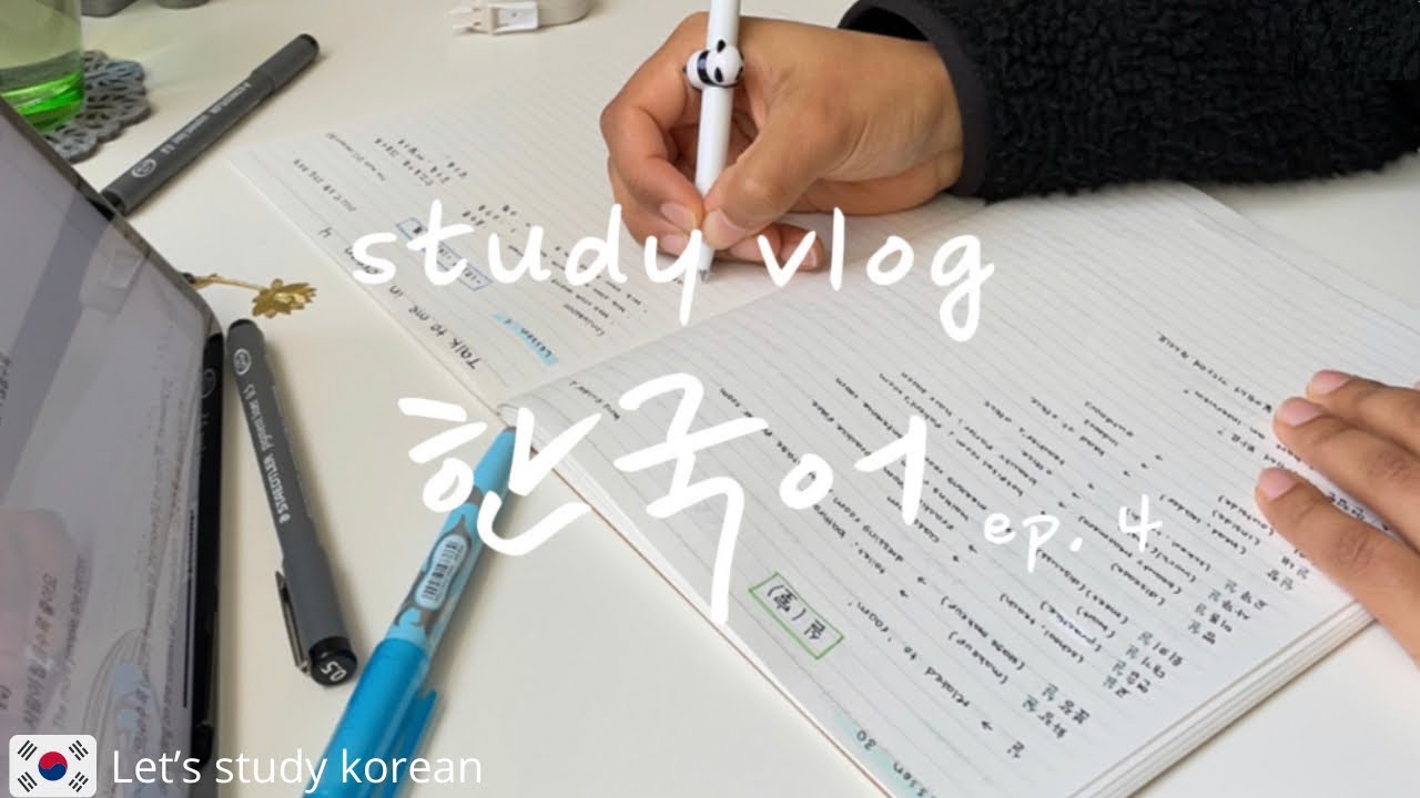 study korean with me | ttmik level 4 |self studying Korean | study vlog