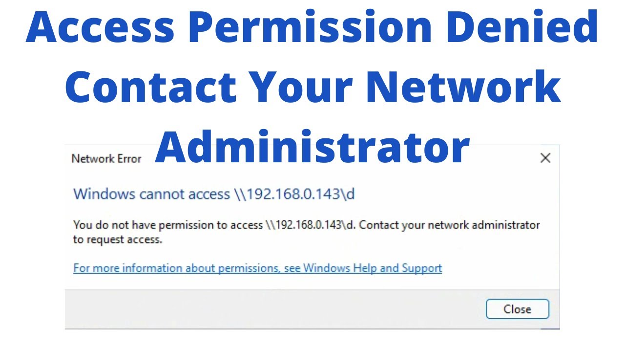 How to Fix &ldquo;Access Permission Denied&rdquo; Error in Windows | Contact Network Administrator Solution
