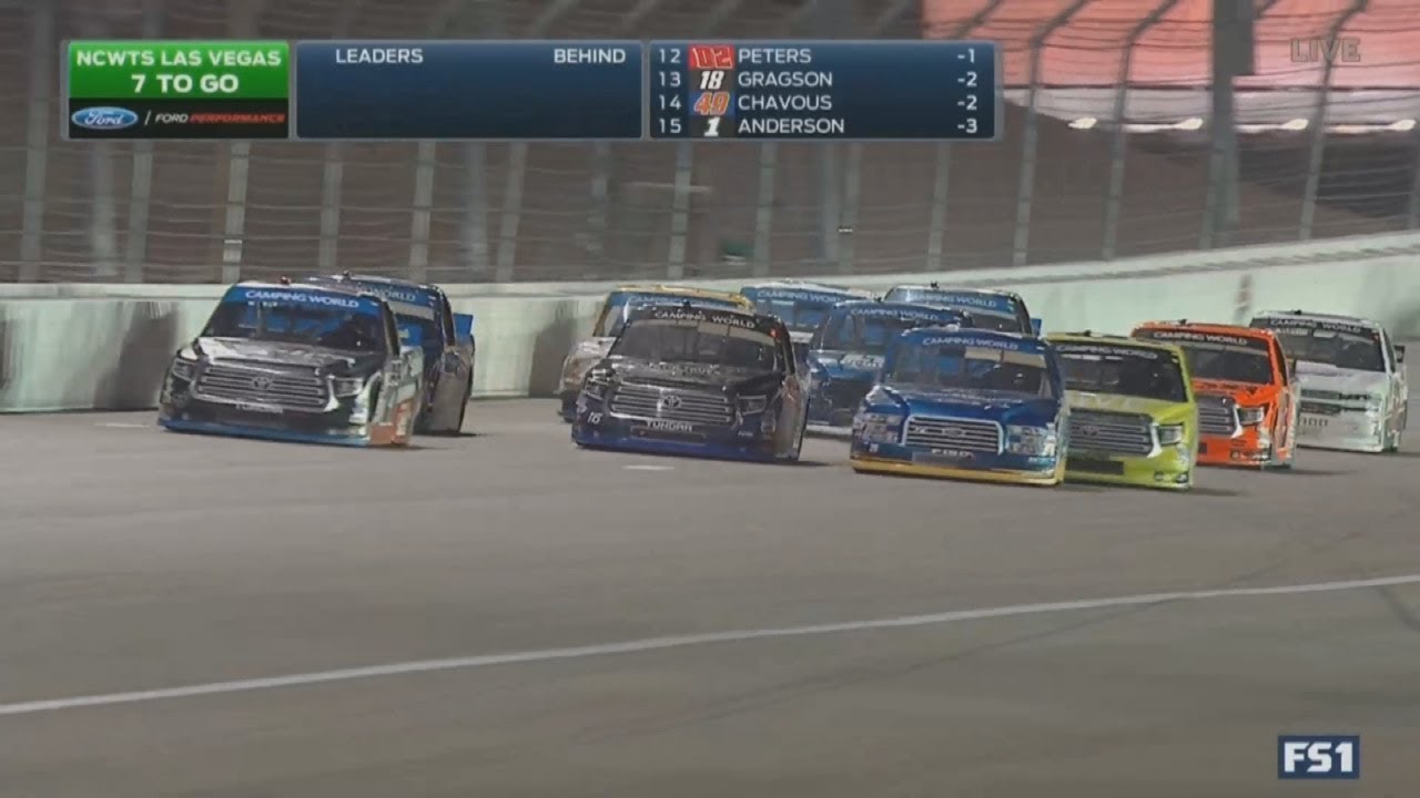 NASCAR Camping World Truck Series 2017. Las Vegas Motor Speedway. Restart & Battle for Win