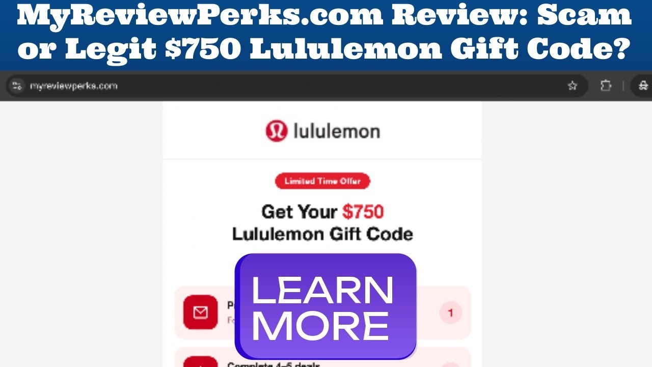 Обзор MyReviewPerks.com: мошенничество или реальный подарочный сертификат Lululemon на $750?