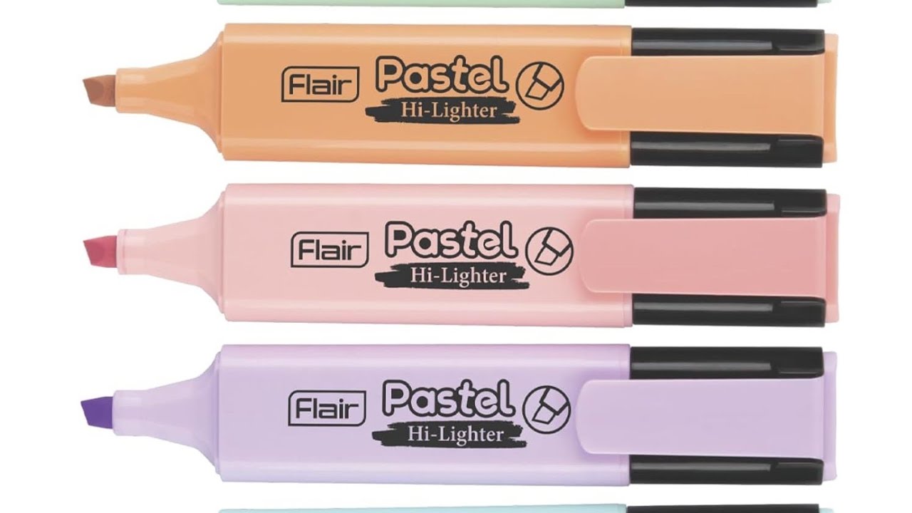 FLAIR Pastel Hi-lighters | 5 Shades of Smooth, Smudge-Proof Highlighters | Safe & Non-Toxic Ink