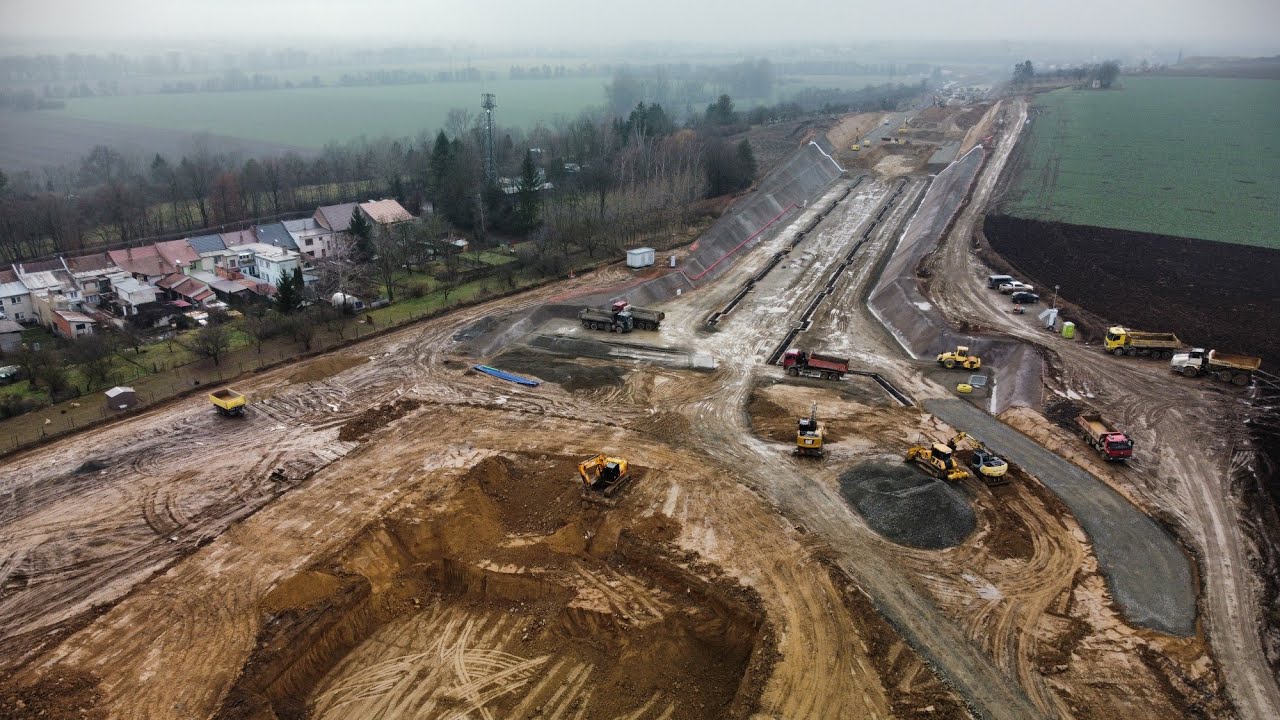 MTDron , modernizace trati Brno – Přerov, 4. stavba Nezamyslice – Kojetín, 06.12..2025