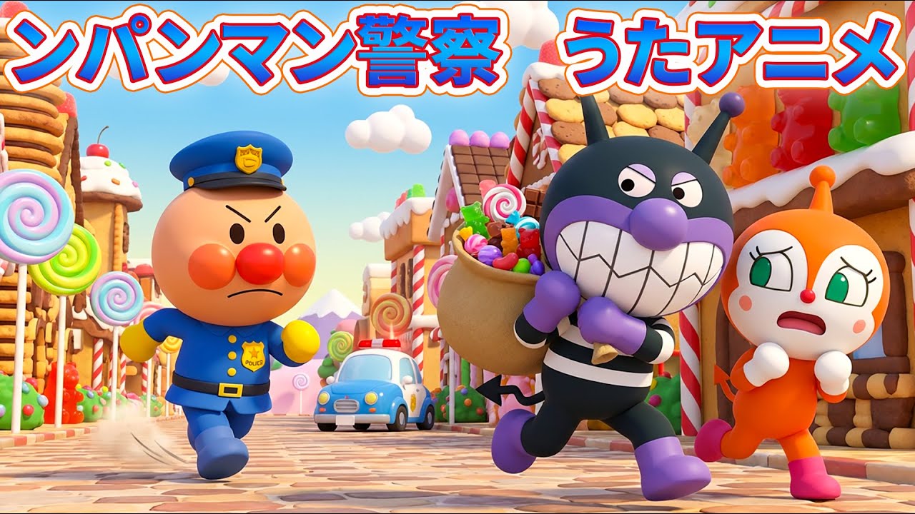 🚨 アンパンマン警察  🚓 いぬのおまわりさん 🐶 アンパンマンたちが泥棒探しに大騒ぎ！ ❓ 犯人は誰だ！？ 🔍 ゆめのしごと ⚡ 赤ちゃんが喜ぶ歌 🍼 子供の歌 🎨 童謡 🎈 #アンパンマン