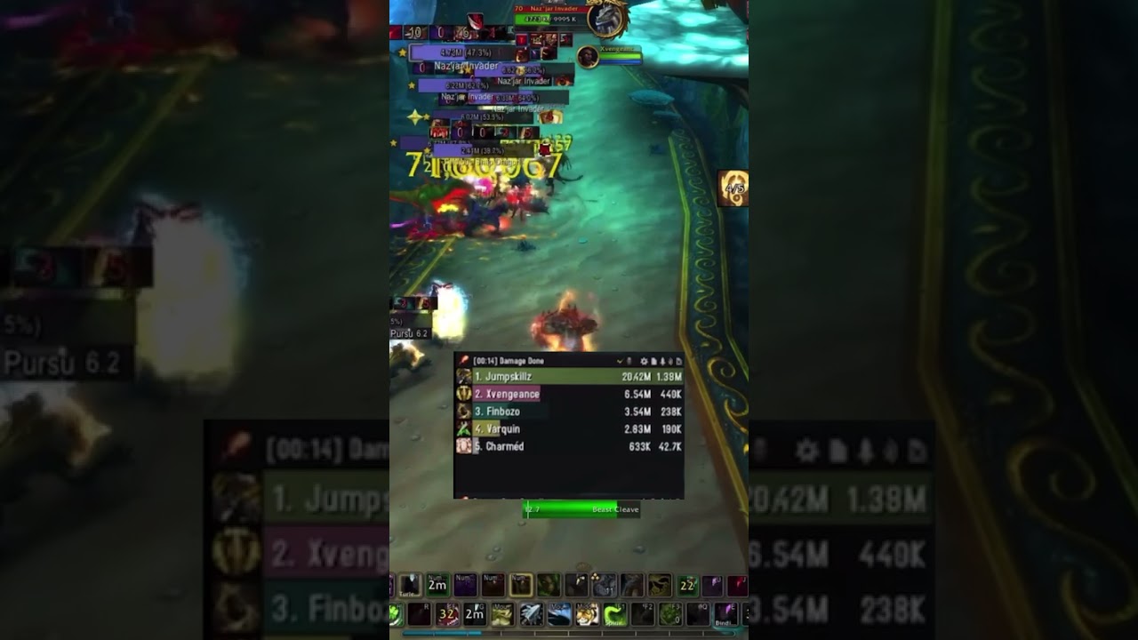1.93 Million BM Hunter DPS Burst! Mythic Throne Of Tides 24+! 10.2  #worldofwarcraft #dragonflight