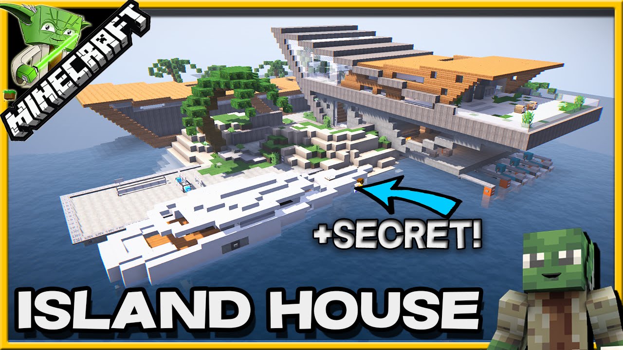 Minecraft Modern Island House +SECRET!!! ft. beanonaboard
