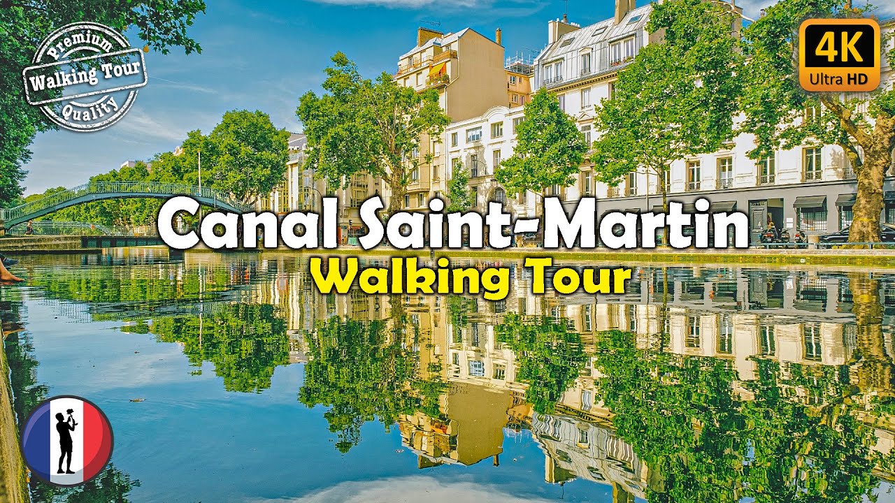 🇫🇷 PARIS CANAL SAINT-MARTIN, Amasing Walking Tour [4K/60 fps]