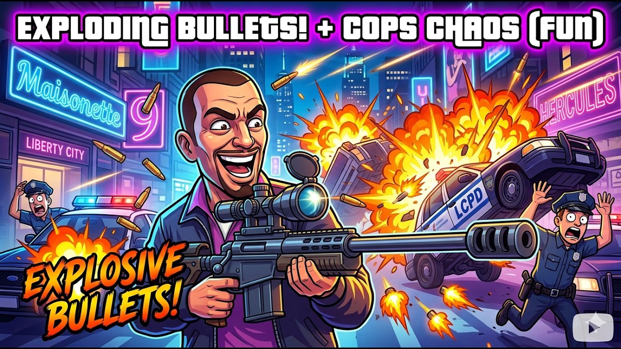 Exploding Bullets vs Liberty City Cops: GTA IV Gay Tony Chaos (FUN)