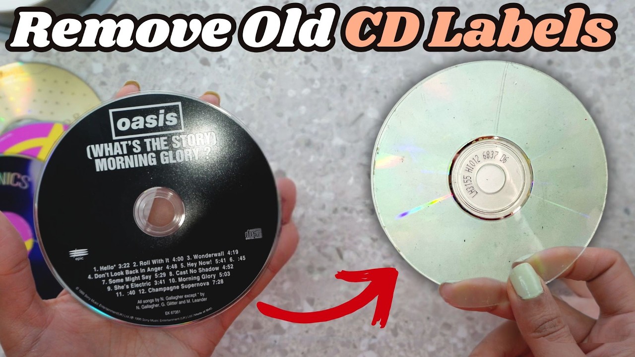 How To Remove CD Labels For Upcycled Art  💿  EASY!
