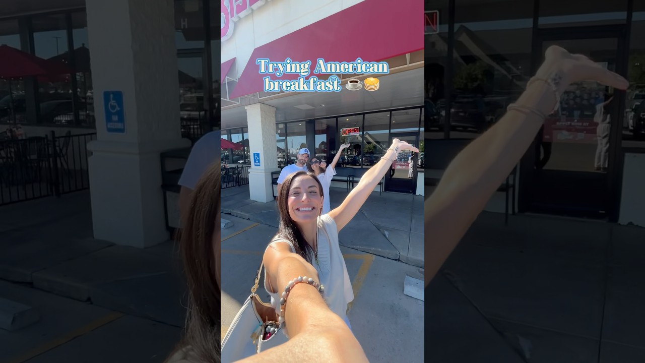 Trying American breakfast for the first time! #breakfast #foodshorts #tryingfood #shorts