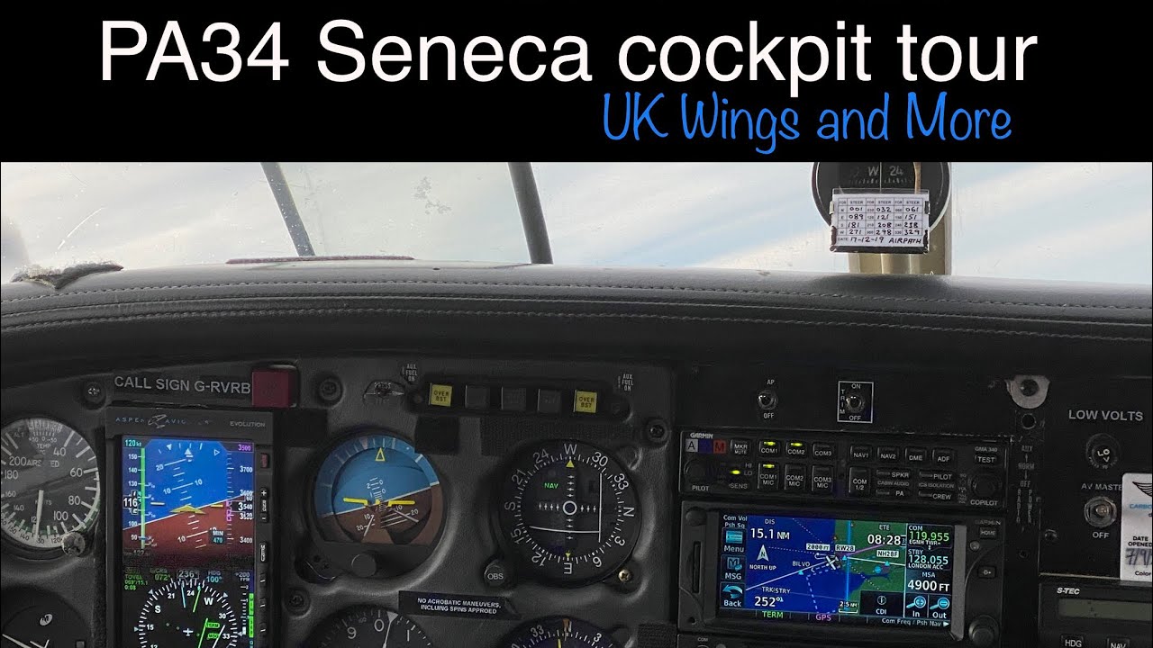 (HD) Piper PA34 Seneca - Multi-engine aircraft cockpit tour