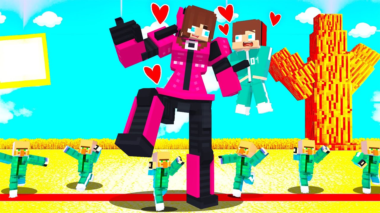 MAIZEN : JJ's Girl SQUID GAME TRANSFORMER and JJ - LOVE CURSE | Minecraft Animation