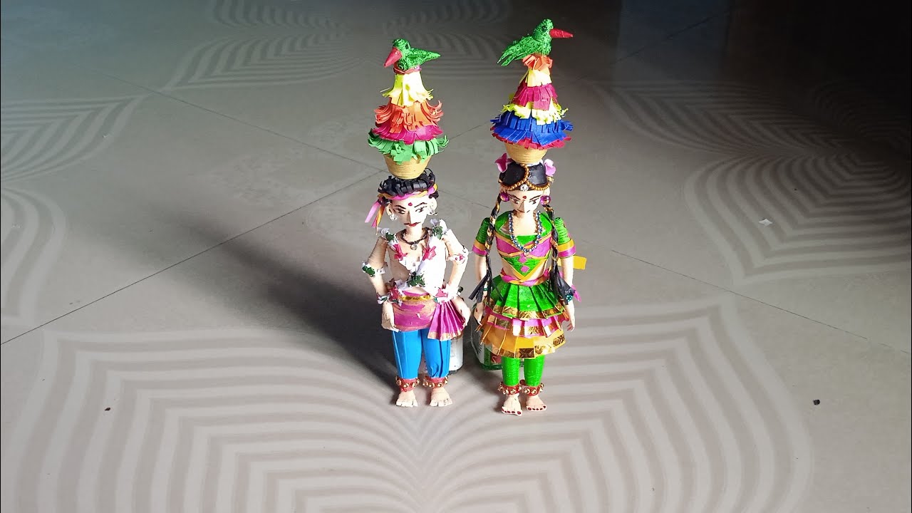 quilling karagattam doll /making video/ கரகாட்டம்