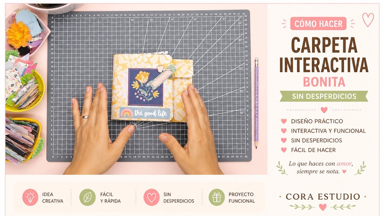 Carpeta interactiva scrapbook con bolsillos ✂️ Idea fácil para organizar recuerdos | Cora Estudio