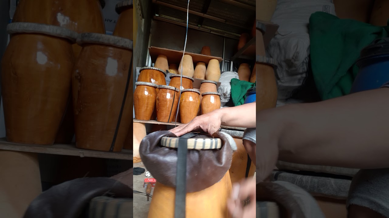 cara pasang kulit kendang jaipong tanpa dipaku...